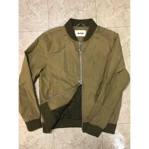 Buck Mason lightweight oil cloth bomber jacket